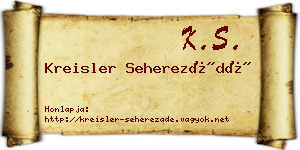 Kreisler Seherezádé névjegykártya